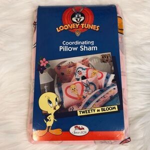 New 90s Looney Tunes Coordinating Pillow Sham “Tweety in Bloom” The Bibb Company